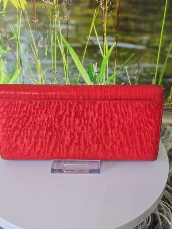 MCM Red Leather Trifold Wallet w/ Gold Studs & Charms | Authentic | EUC - Picture 3 of 15